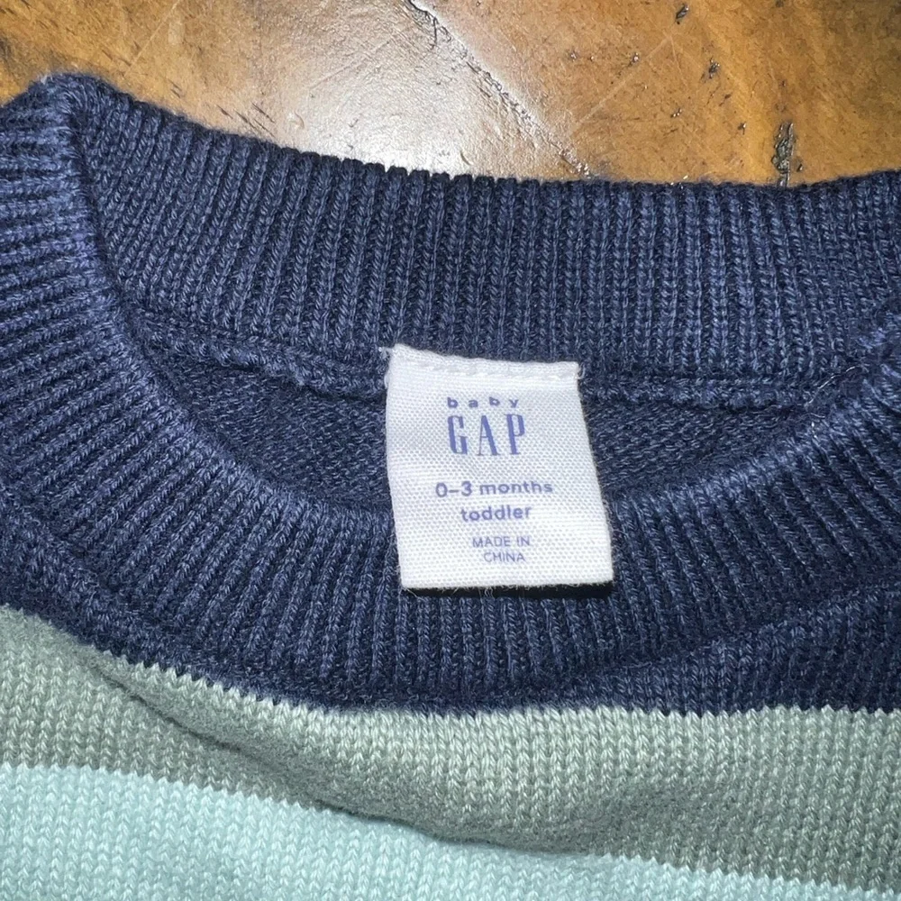 Baby GAP Navy Multi-Stripe Crewneck Sweater